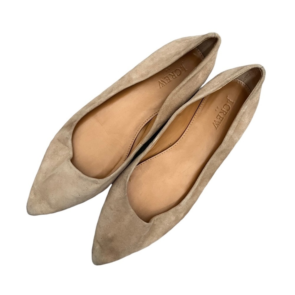J. Crew Light Brown Leather Pointed Toe Flats 7.5
